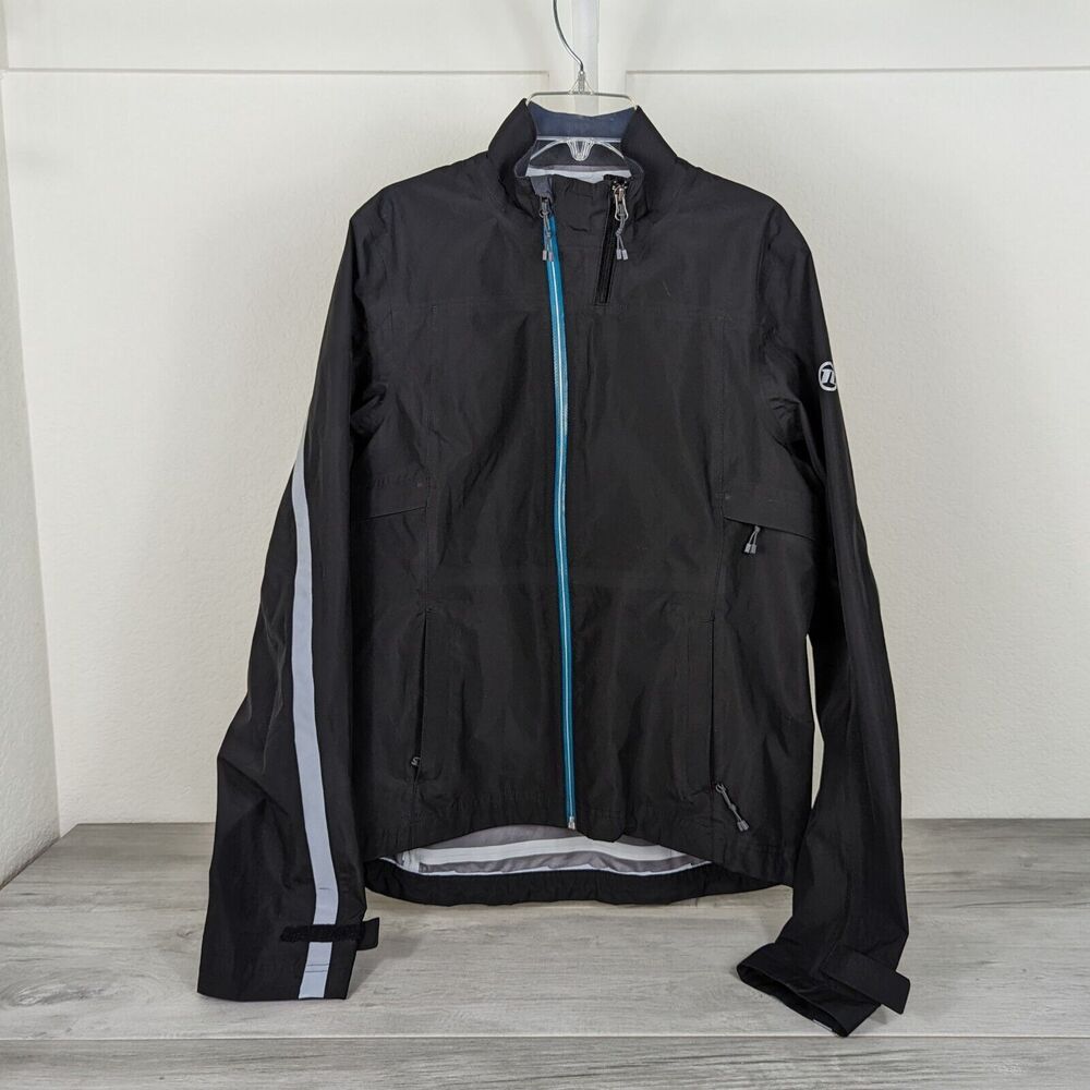 Novara Womens Black Water & Wind Resistant Bicycle Jacket w/ flaws - sz Large